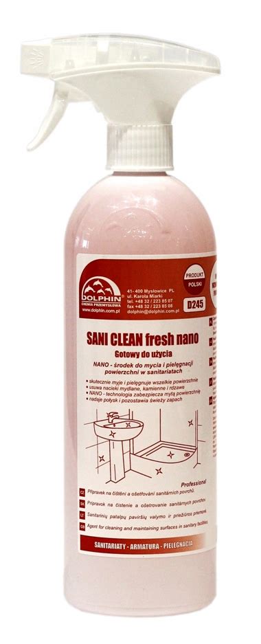 DOLPHIN SANI CLEAN Fresh Nano mycie pielęgnacja łazienki 750ml 50ml