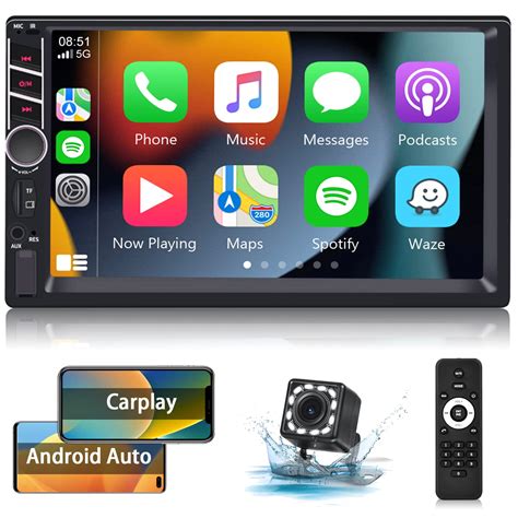 ブランド podofo Android Double Din Car Stereo with CarPlay Android Auto GPS