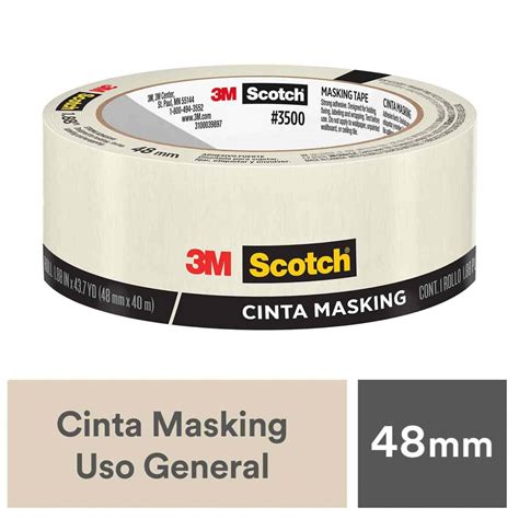 Cinta Adhesiva Scotch Masking 48 Milimetros 40 Metros Blanco 1 Unidad