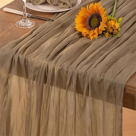 Amazon DeZerlor Nude Cheesecloth Table Runner Summer Sheer Coffee Cheese Cloth Table Runner