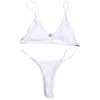 Free Shipping Women Solid Bikini Set Push Up Unpadded Bra Swimsuit