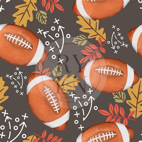 fall football digital  seamless file etsy