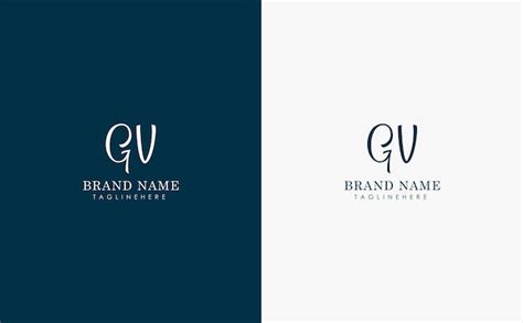 Diseño del logotipo vectorial de letras de GV Vector Premium