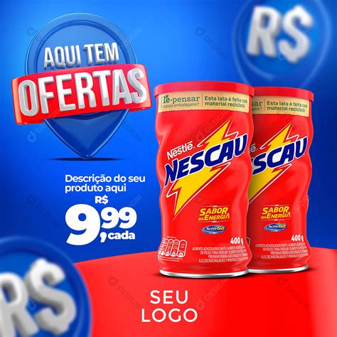 Post Supermercado Aqui Tem Ofertas Produto Social Media Psd Editável