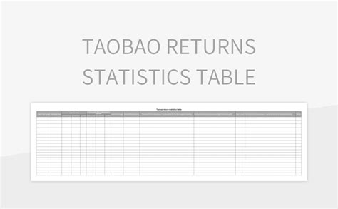 Taobao Returns Statistics Table Excel Template And Google Sheets File