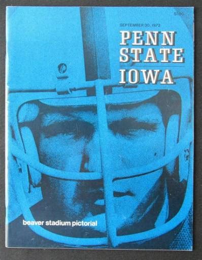 1972 Penn State Vs Iowa College Football Game Program 09 30