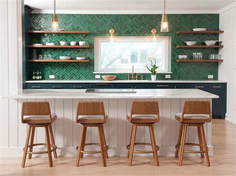 Trendy Colorful Kitchen Backsplashes From Blue And Green To Copper And