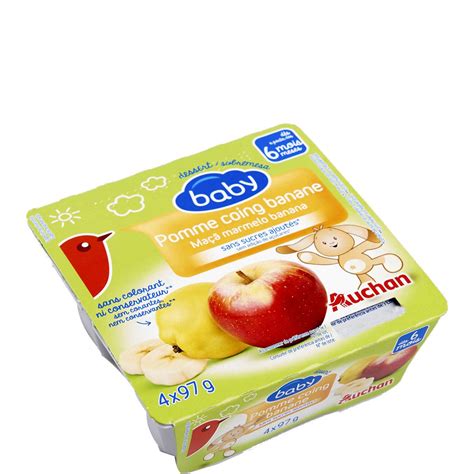 Auchan Baby Auchan Baby Petit Pot Dessert Pomme Coing Et Banane D S