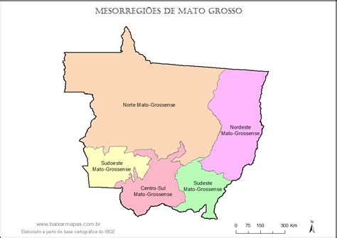 Mapa De Mesorregiões De Mato Grosso Baixar Mapas