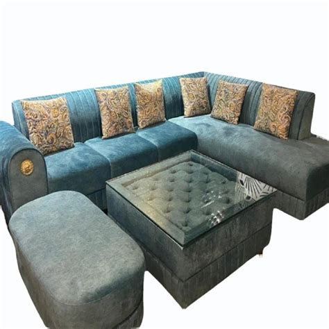 6 Seater Wooden Corner L Shape Sofa Set With Lounger At Rs 46000 Set