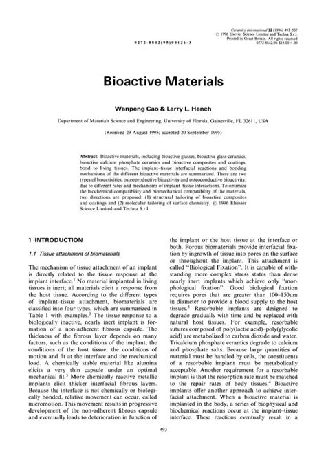 Biomaterials bioactive materials