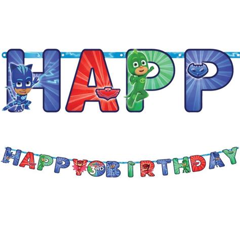 Pj Masks Birthday Banner Kit 10 12ft X 10in Party City