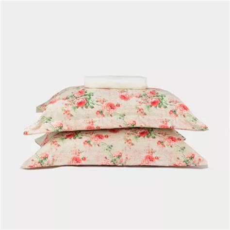 Fronhas Fios Abas X Cm Estampada Extra Macio Cor Pink