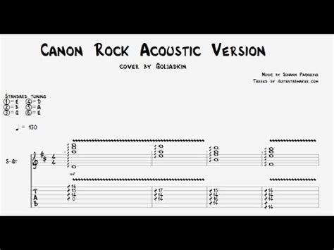 Canon Rock TAB - acoustic fingerstyle guitar tab (PDF + Guitar Pro ...