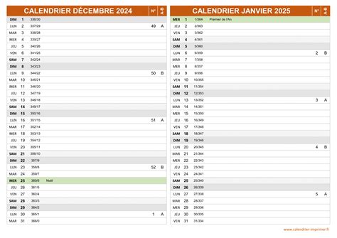 Calendrier D Cembre Et Janvier Imprimer