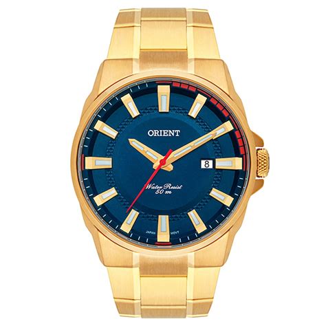 Rel Gio Orient Masculino Dourado Azul Mgss D Kx Submarino