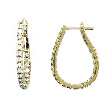 YELLOW GOLD DIAMOND HOOP EARRINGS - Argo & Lehne Jewelers