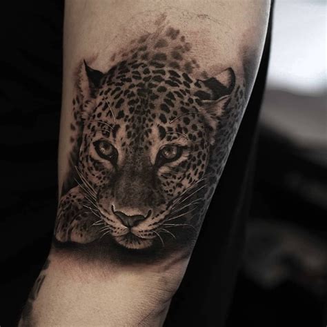 Realistic Leopard Tattoo On Arm