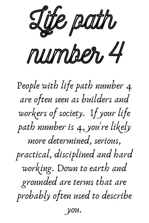 Life Path Number 4