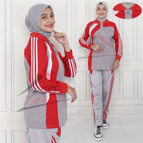 Jual Baju Olahraga Wanita Set Training Kaos Senam Pria Setelan