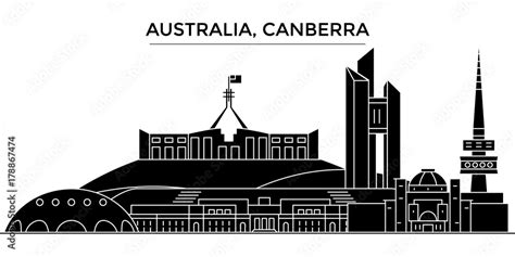 australia canberra architecture skyline buildings silhouette