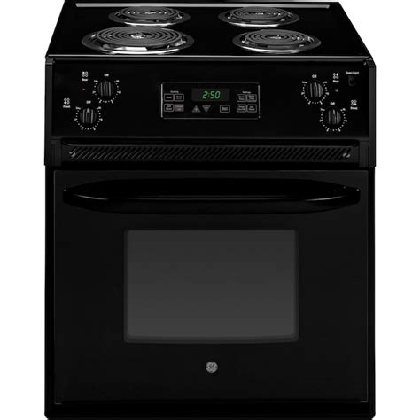 Ge 27 In 4 Elements 3 Cu Ft Self Cleaning Drop In Electric Range Black In The Single Oven