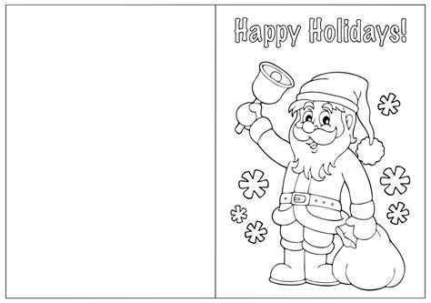 Foldable Coloring Printable Christmas Cards