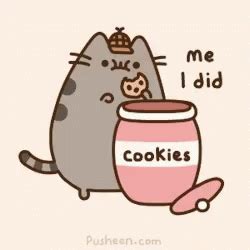 Pusheen Cat Eating Cookie Gifdb