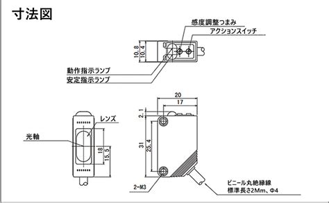 Amazon co jp 光電スイッチ 光電センサ 1 8m ケーブル 12 24V 拡散反射形 検出距離100mm NPN E3Z D61