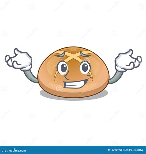 Grinning The Hot Cross Buns Character Homemade Stock Vector Illustration Of Funny Currant