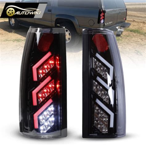 Led Tail Lights For Chevy Gmc C K Black Clear