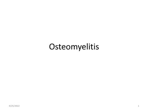 Solution Osteomyelitis Studypool