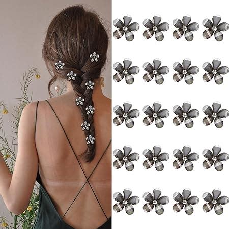 Amazon Yission Pcs Mini Flower Hair Clips With Rhinestone Small