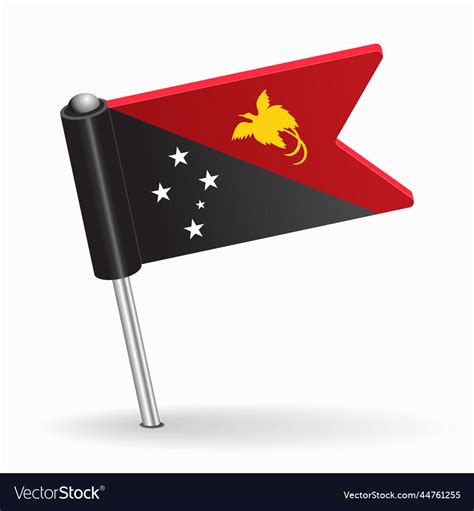 Papua New Guinea Flag Map Pointer Layout Vector Image