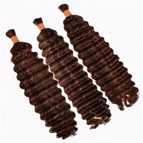 Mix Color 4/27/30 Human Hair Braiding Hair Deep Wave Double Drawn Boho ...