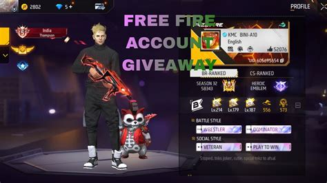 Free Fire Account Giveaway Free Super Account Or Exchange YouTube