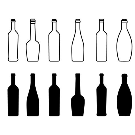 Wine Bottle Icon Vector Set Wine Illustration Sign Collection Bottle