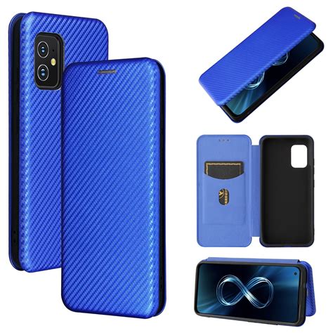 For Asus Zenfone Zs Ks Mini Carbon Fiber Texture Magnetic