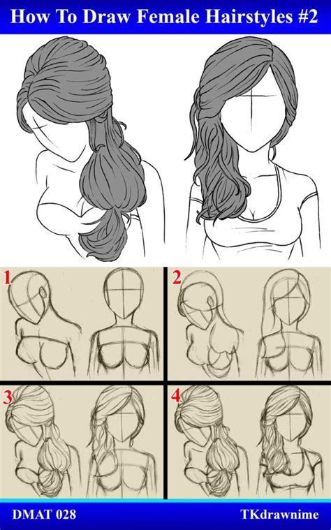 how to draw female hairstyles step by step