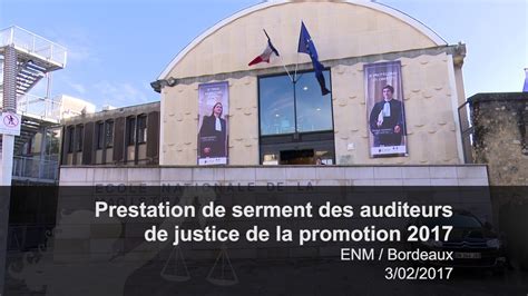 Prestation De Serment Des Auditeurs De Justice De La Promotion 2017