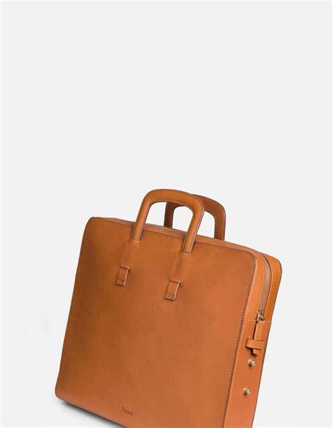 Slim Briefcase Vintage Cognac Men S Leather Bags Miansai