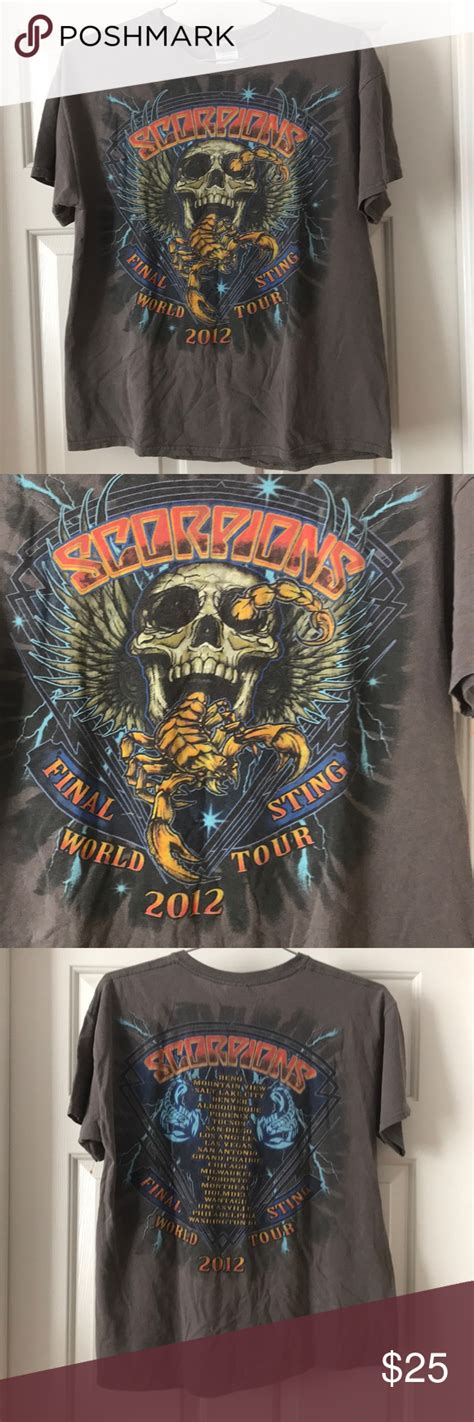 Scorpions Concert World Tour 2012 T Shirt Large Tour T Shirts T Shirt Shirts