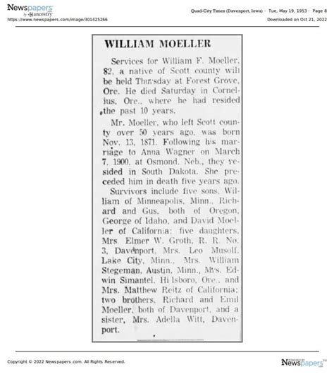 William F Moeller 1870 1953 Find A Grave Memorial