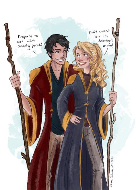 Percy and Annabeth go to Hogwarts by Hellomynameisbasil on DeviantArt