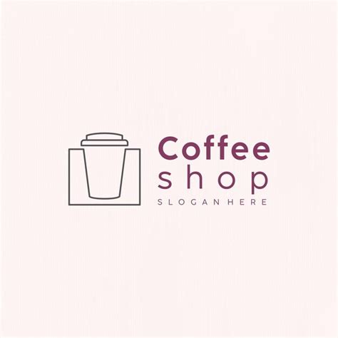 Premium Vector Coffee Cup Logo Design In Line Art Style