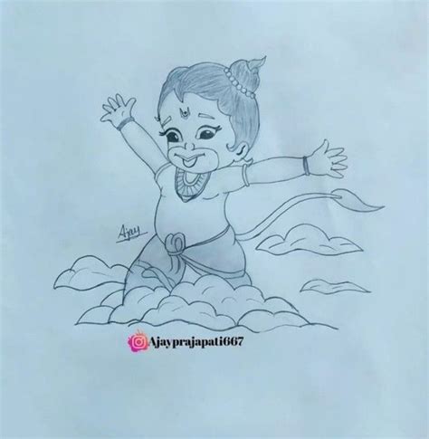 Bal Hanuman Pencil Drawing How To Draw Hanuman Ji Lord Hanuman