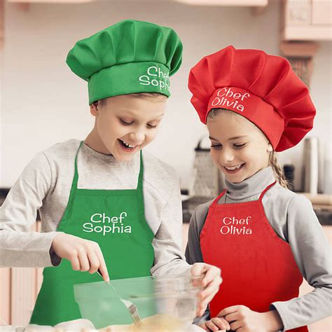 Personalized Embroidery Name Chef Apron And Hat Set For Children Callie