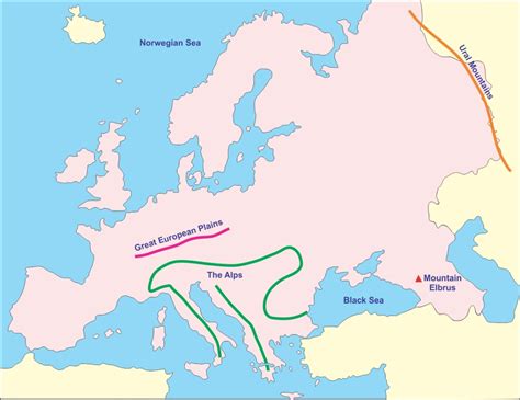 Europe Map With Mountains