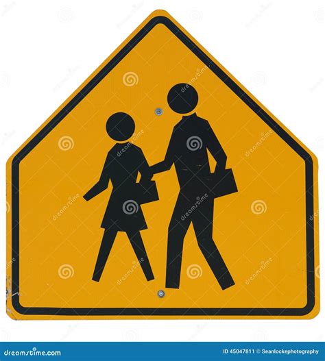 Signs School Crossing Ahead Stock Image Image Of Sign Background