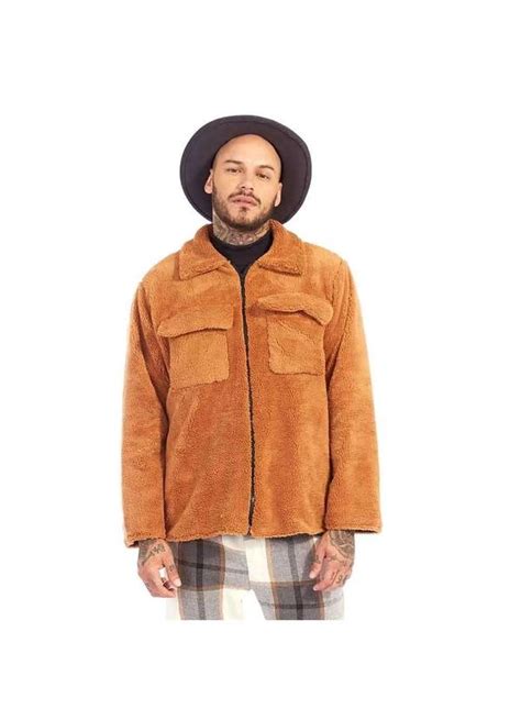 Jaqueta Teddy Cargo Brohood Masculina Sherpa Caramelo Marrom Brohood